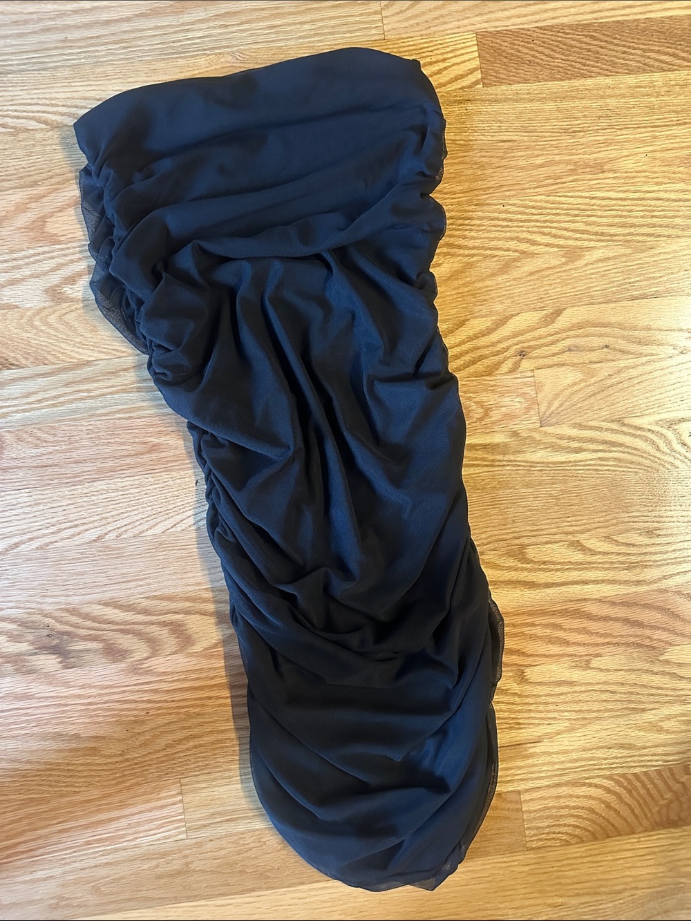 Black Ruched Midi Dress